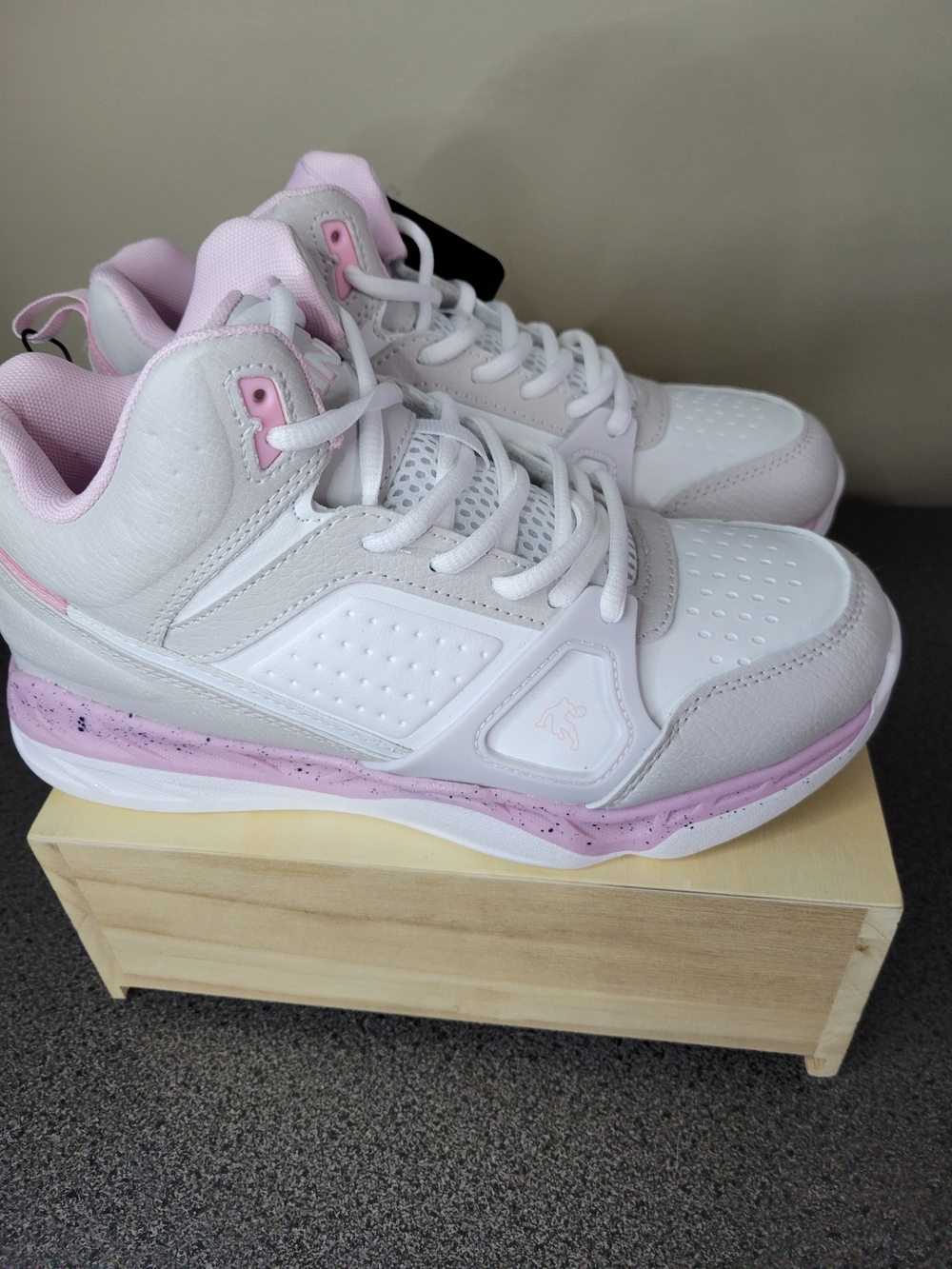 And1 Kids White and Pink Sneakers
